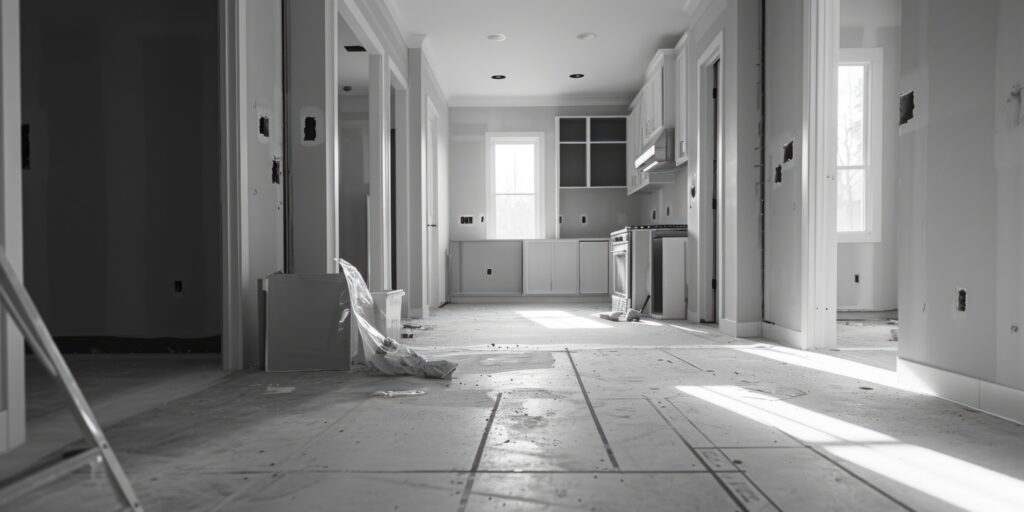 Construcción de casa en obra blanca.